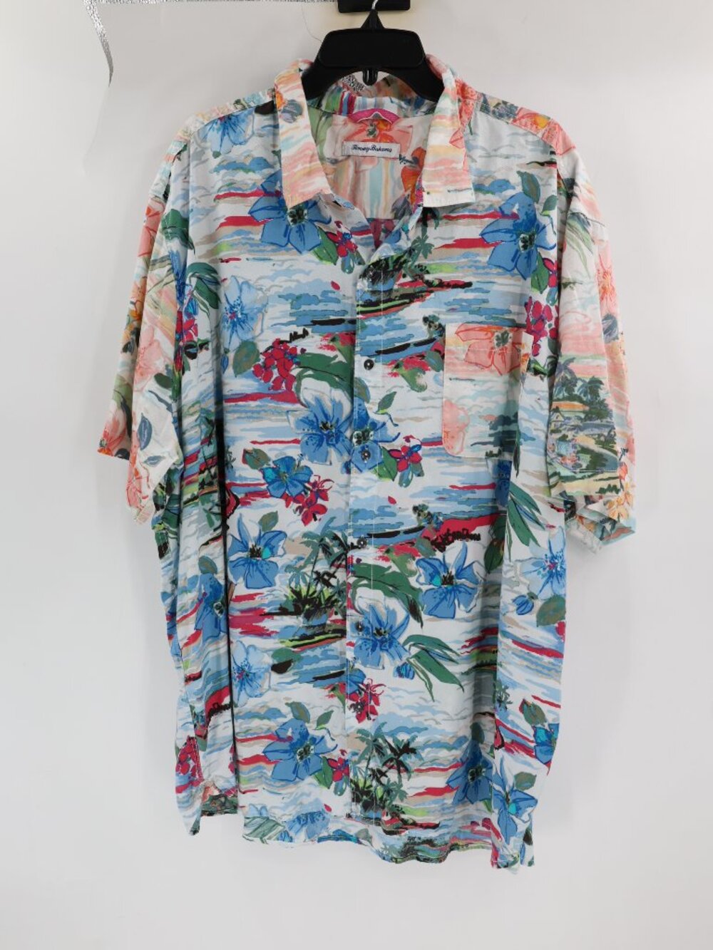 Tommy Bahama Hawaiian Shirt Mens 3XL Floral Tropical Button Up Short Sleeve camp